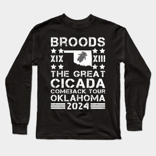 Great Cicada Comeback Tour Oklahoma 2024 Cicada broods XIII and XIX in Oklahoma Long Sleeve T-Shirt